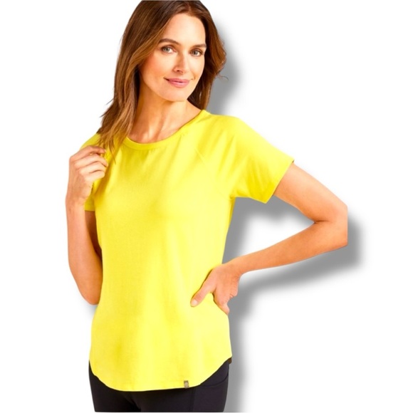 T BY TALBOTS  Supersoft Jersey Raglan Sleeve Tee - Women's 2X Pear Yellow - Picture 1 of 12